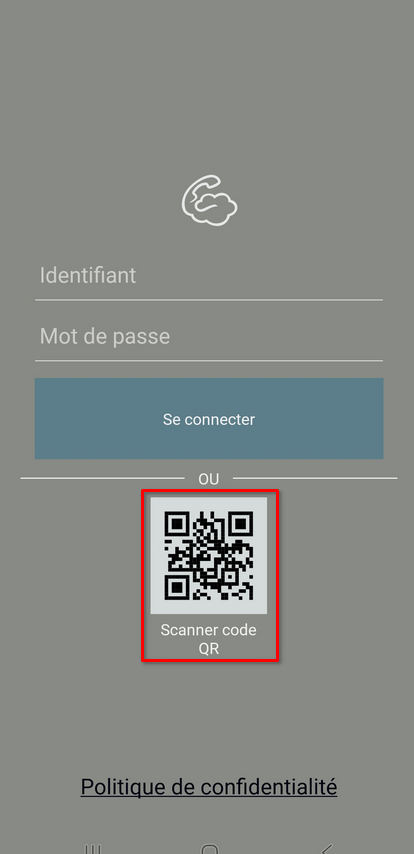 Écran de connexion Cloud Softphone Android