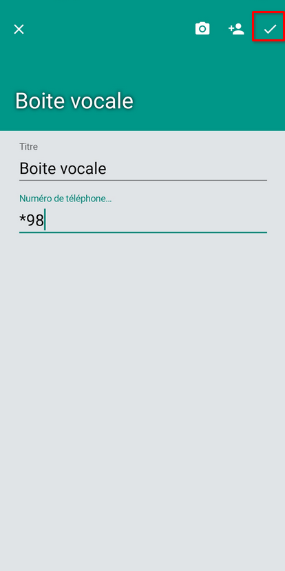 Formulaire de numéro rapide