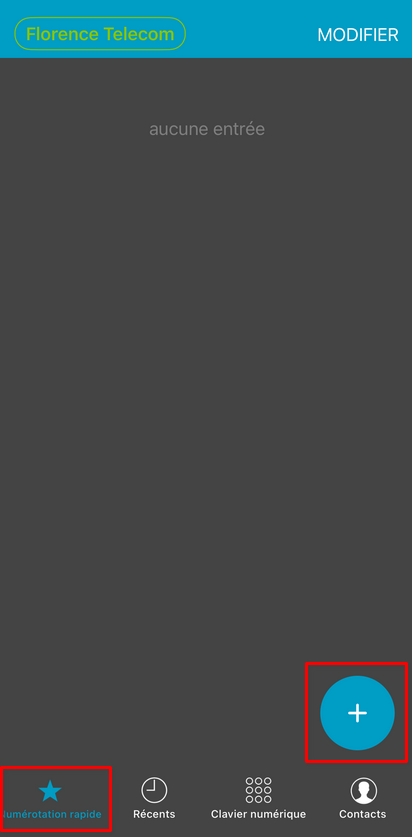 Ajouter un numéro rapide