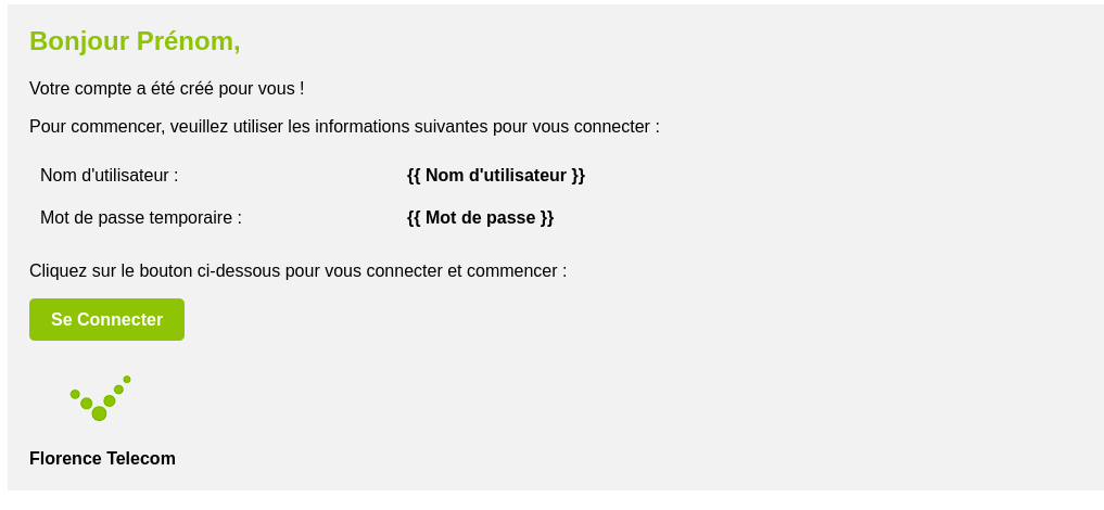 Courriel d'inscription