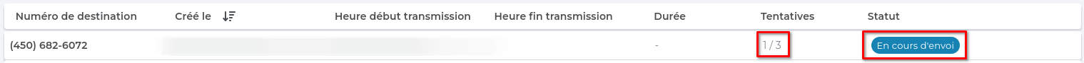 Envoi en cours
